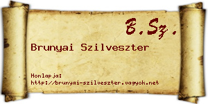 Brunyai Szilveszter névjegykártya